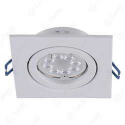 EMBUTIDO WILBUR CUADRADO ORIENTABLE CHAPA BLANCO GU10