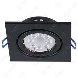 EMBUTIDO WILBUR CUADRADO ORIENTABLE CHAPA NEGRO GU10