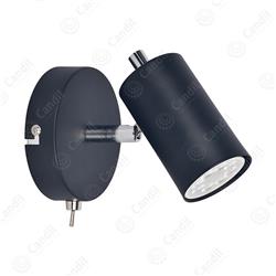 APLIQUE MEMO CHAPA NEGRO 1LUZ GU10 IP20 220V
