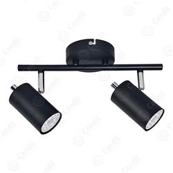 APLIQUE MEMO CHAPA NEGRO 2LUCES GU10 IP20 220V