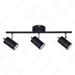 APLIQUE MEMO CHAPA NEGRO 3LUCES GU10 IP20 220V