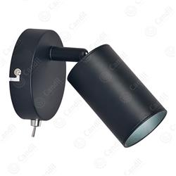 APLIQUE POLA CHAPA NEGRO 1LUZ GU10 IP20 220V