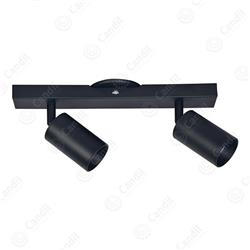 APLIQUE POLA CHAPA NEGRO 2LUCES GU10 IP20 220V