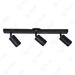 APLIQUE POLA CHAPA NEGRO 3LUCES GU10 IP20 220V