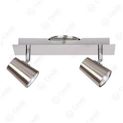 APLIQUE SOTANA CHAPA NIQUEL 2LUCES GU10 IP20 220V