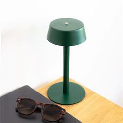 LAMPARA DE MESA SILVI VERDE OSCURO LED 3 TONALIDADES INALAMBRICA