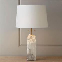 LAMPARA DE MESA LUXOR MARMOL BLANCO Y DORADO E27