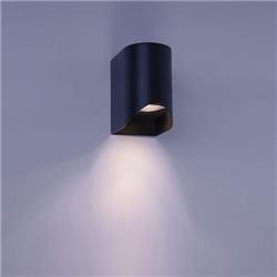 APLIQUE WICU1 UNIDIRECCIONAL ALUMINIO NEGRO VIDRIO TEMPLADO GU10 120º IP54 220V