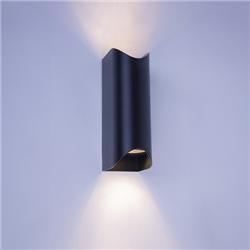 APLIQUE WICU2 BIDIRECCIONAL ALUMINIO NEGRO VIDRIO TEMPLADO GU10 120º IP54 220V