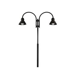 FAROLA 8501/2 ALUMINIO NEGRO BRAZO DOBLE E27 IP44