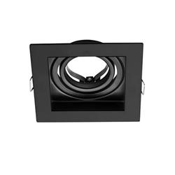 EMBUTIDO MR16 NEGRO CUADRADO MOVIL GU10 10CM X 10CM