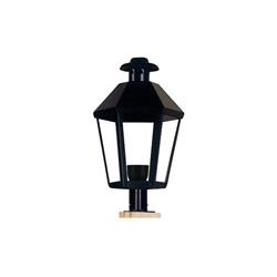 CABEZAL FAROL 52/P HIERRO BLANCO CON BASE PARA PILAR E27 