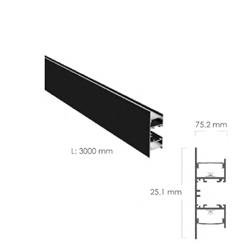 PERFIL LINEAS WALL NEGRO 1MT CON DIFUSOR, EXTREMOS Y 2 CLIPS IP20