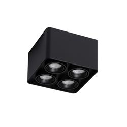 PLAFON TORONTO NEGRO INTERIOR NEGRO 4 LUCES MOVIL CUADRADO CARDANICO GU10 