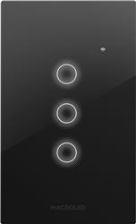 TECLA ROMA SMART NEGRA MACROLED 3 CANALES MAX 7A