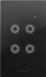 TECLA ROMA SMART NEGRA MACROLED 4 CANALES MAX 7A