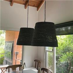 COLGANTE RATTAN NEGRO 4LUCES E27 