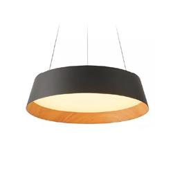 COLGANTE LED TORONTO ALUMINIO NEGRO MATE Y MADERA 38W DIMERIZABLE 3000K/4000K 