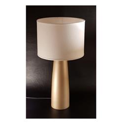 LAMPARA DE MESA EVA ITALY CHAMPAGNE PANTALLA LINO BLANCO E27