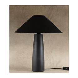 LAMPARA DE MESA NUBBIA NEGRA PANTALLA PANAMA NEGRO E27