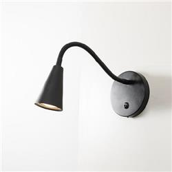 APLIQUE FLEXI A NEGRO BASE Ø11,5CM LARGO 35CM (LAMPARA INCLUIDA)