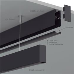 RIEL MAGNETICO DE APLICAR ALUMINIO 2MT DC48V CON ENDCAP