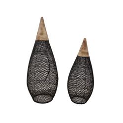 COLGANTE RATTAN BLACK M 25CM X 80CM
