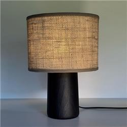 LAMPARA DE MESA CONO MADERA E27
