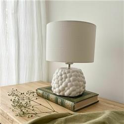 LAMPARA DE MESA COMORA CERAMICA ESMALTADA BLANCA E27