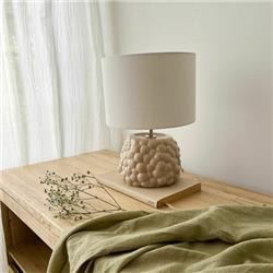 LAMPARA DE MESA COMORA CERAMICA ESMALTADA BEIGE E27