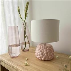 LAMPARA DE MESA COMORA CERAMICA ESMALTADA ROSA PASTEL E27