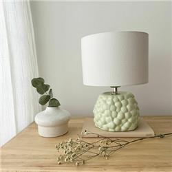 LAMPARA DE MESA COMORA CERAMICA ESMALTADA VERDE PASTEL E27