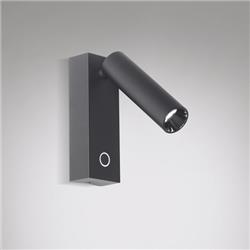 APLIQUE ELFQ NEGRO CON INTERRUPTOR 3.3W 3000K DIMERIZABLE