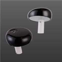 LAMPARA DE MESA SNOOP MARMOL CON PANTALLA METAL NEGRO 1 LUZ E27