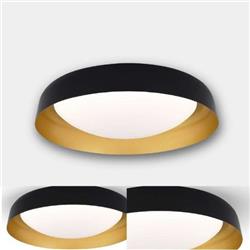 PLAFON BELA NEGRO CON DORADO 28W 3000-4000-6000K 52CM DIAMETRO