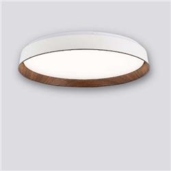 PLAFON LUKA BLANCO CON MADERA 45W 3000-4000-6000K 50CM DIAMETRO