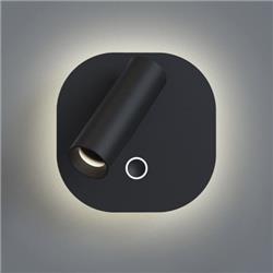 APLIQUE GENIUSQ DUAL NEGRO BASE CUADRADA 3+6W 2700/4000K DIMERIZABLE