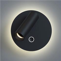 APLIQUE GENIUSR DUAL NEGRO BASE REDONDA 3+6W 2700/4000K DIMERIZABLE