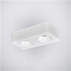 PLAFON FIJO SQ BLANCO 2 LUCES LED 20W 226MM X 117MM X H55MM