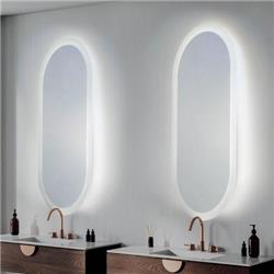 ESPEJO OVALADO VERTICAL 90CM X 45CM LUZ LED TOUCH 28W CALIDA