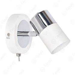APLIQUE CACHEN BLANCO CON CROMO 1 LUZ GU10 CON INTERRUPTOR