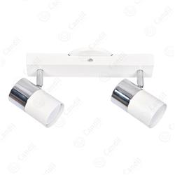 APLIQUE CACHEN BLANCO CON CROMO 2 LUCES GU10 