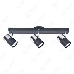 APLIQUE CACHEN NEGRO CON CROMO 3 LUCES GU10