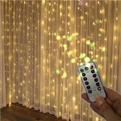 CORTINA LLUVIA MT08871 LED LUZ CALIDA 3M X 3M CONEXIÓN USB Y CONTROL REMOTO