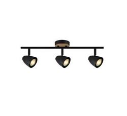 PLAFON ELISE NEGRO CON MADERA 3LUCES GU10