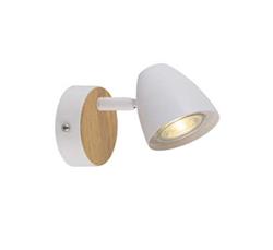 APLIQUE ELISE BLANCO CON SIMIL MADERA 1LUZ GU10 BASE