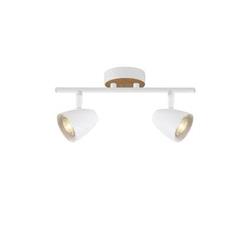 PLAFON ELISE BLANCO CON SIMIL MADERA 2LUCES GU10