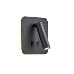 APLIQUE LETO NEGRO 7W+3W 3000K CON INTERRUPTOR
