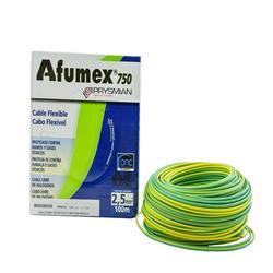 MTS.CABLE AFUMEX 750 2.5MM VERDE/AMARILLO