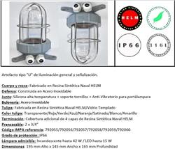 FAROL U RESINA NAVAL.REF.REJA AC.IN.TUL.VIDR TRANSP.